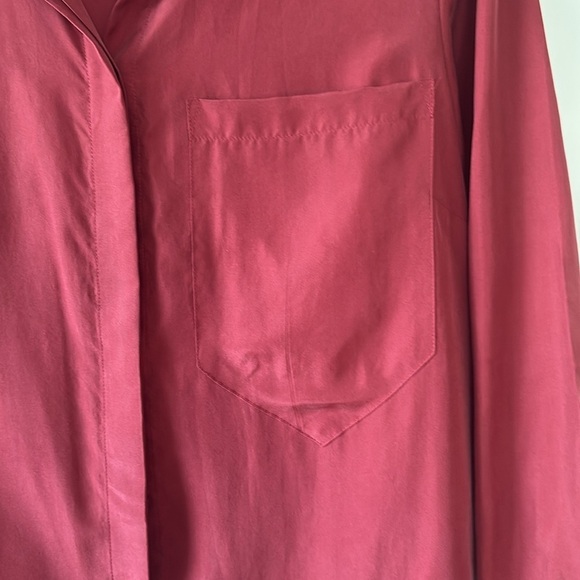 Gudrun Sjoden Red Silk Button Down Blouse L - Picture 4 of 10